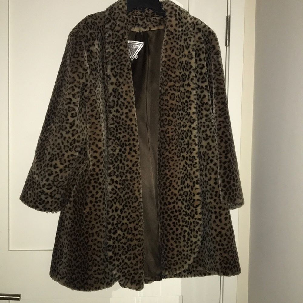 Vintage Faux Leopard Swing Coat